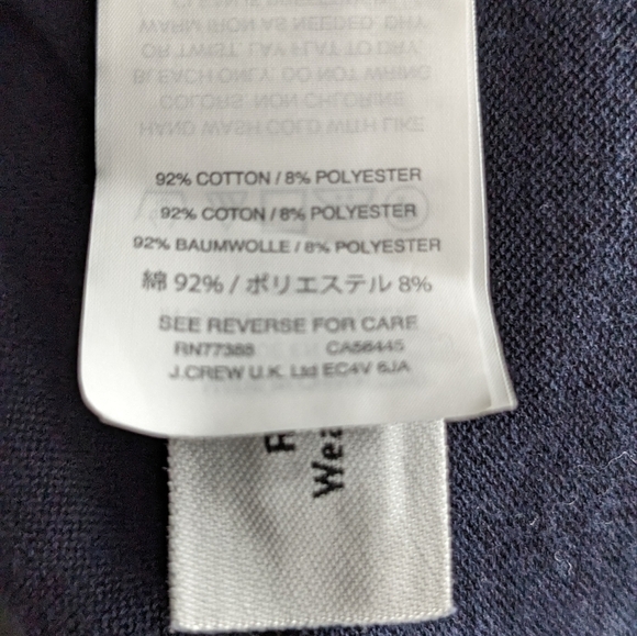 J Crew Navy Neon Stripe Cotton Blend  Lightweight Cardigan Size S - Picture 2 of 4